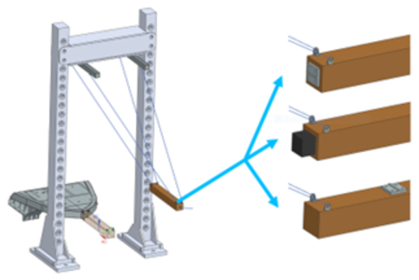 Figure: Experimental setup and flapping pendulum bob (Image material: DLR - German Aerospace Center)
