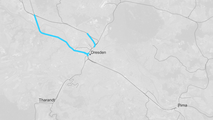 Route map Dresden node (Copyright: DB InfraGO AG)