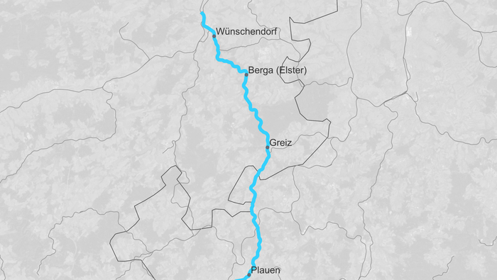 Streckenkarte SLP Gera – Weischlitz (Copyright: DB InfraGO AG, Digitale Schiene Deutschland)